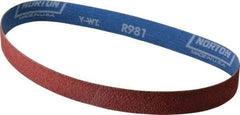Norton - 1" Wide x 24" OAL, 50 Grit, Ceramic Abrasive Belt - Ceramic, Coarse, Coated, Y Weighted Cloth Backing, Series R981 - Americas Industrial Supply