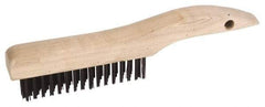 Weiler - 2 Rows x 17 Columns Steel Scratch Brush - 5" Brush Length, 10" OAL, 1-3/16" Trim Length, Wood Shoe Handle - Americas Industrial Supply