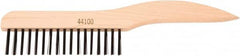 Weiler - 1 Rows x 17 Columns Steel Scratch Brush - 5" Brush Length, 10" OAL, 1-1/16" Trim Length, Wood Shoe Handle - Americas Industrial Supply