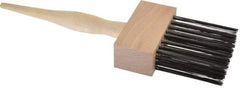 Weiler - 4 Rows x 8 Columns Steel Scratch Brush - 9-3/8" OAL, 2-1/2" Trim Length, Wood Straight Handle - Americas Industrial Supply