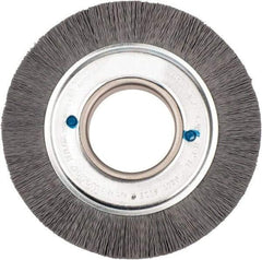 Weiler - 6" OD, 2" Arbor Hole, Crimped Nylon Wheel Brush - 1" Face Width, 1-1/4" Trim Length, 0.018" Filament Diam, 3,600 RPM - Americas Industrial Supply