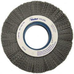 Weiler - 6" OD, 2" Arbor Hole, Crimped Nylon Wheel Brush - 1" Face Width, 1-1/4" Trim Length, 0.06" Filament Diam, 3,600 RPM - Americas Industrial Supply