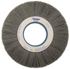 Weiler - 10" OD, 2" Arbor Hole, Crimped Nylon Wheel Brush - 1" Face Width, 3" Trim Length, 0.022" Filament Diam, 3,600 RPM - Americas Industrial Supply