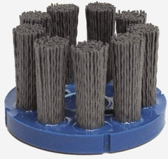 Weiler - 6" 180 Grit Silicon Carbide Crimped Disc Brush - Very Fine Grade, Plain Hole Connector, 1-1/2" Trim Length, 7/8" Arbor Hole - Americas Industrial Supply