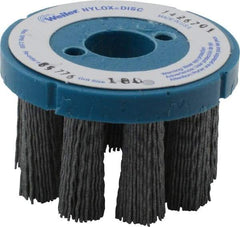 Weiler - 3" 180 Grit Silicon Carbide Crimped Disc Brush - Very Fine Grade, Plain Hole Connector, 1-1/2" Trim Length, 7/8" Arbor Hole - Americas Industrial Supply