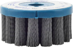 Weiler - 4" 180 Grit Silicon Carbide Crimped Disc Brush - Very Fine Grade, Plain Hole Connector, 1-1/2" Trim Length, 7/8" Arbor Hole - Americas Industrial Supply