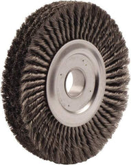 Weiler - 15" OD, 2" Arbor Hole, Knotted Steel Wheel Brush - 3/4" Face Width, 2" Trim Length, 0.016" Filament Diam, 5,000 RPM - Americas Industrial Supply