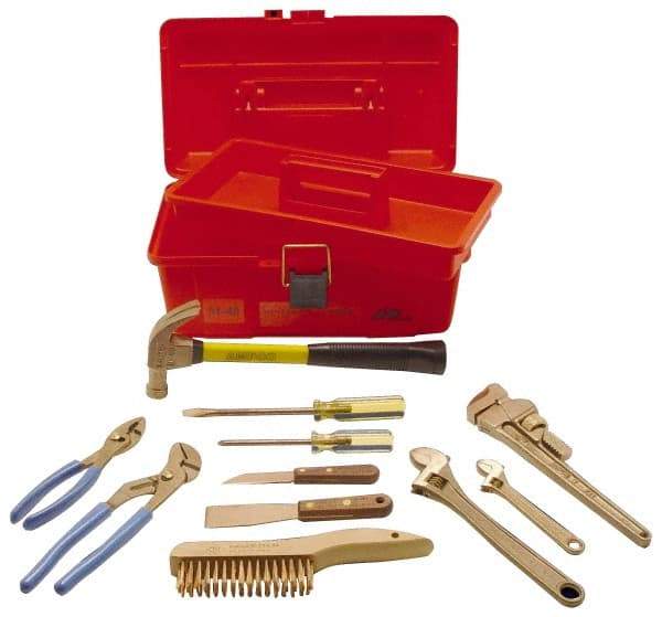 Ampco - 11 Piece Nonsparking Tool Set - Comes in Tool Box - Americas Industrial Supply