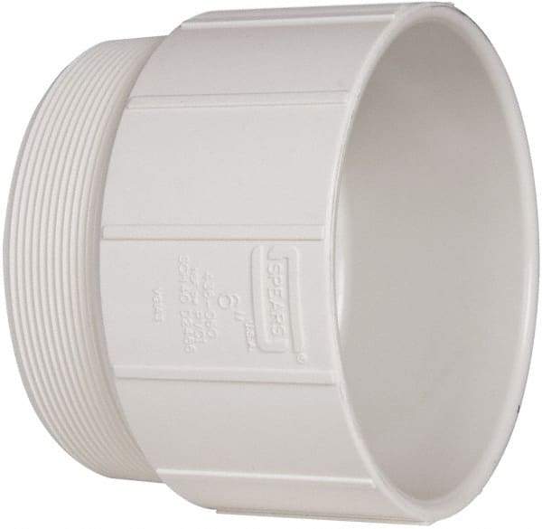 Value Collection - 6" PVC Plastic Pipe Male Adapter - Schedule 40, MIPT x Slip End Connections - Americas Industrial Supply