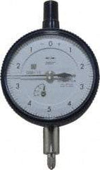 Mitutoyo - 0.025" Range, 0-5-0 Dial Reading, 0.0001" Graduation Dial Drop Indicator - 2-3/16" Dial, 0.01" Range per Revolution, 0.0001" Accuracy, Revolution Counter - Americas Industrial Supply