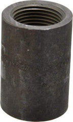 Made in USA - Size 3/4 x 1/2", Class 3,000, Forged Carbon Steel Black Pipe Reducing Coupling - 3,000 psi, Threaded End Connection - Americas Industrial Supply