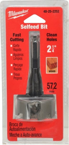 Milwaukee Tool - 2-1/4", 7/16" Hex Shank, Bright Finish, Cobalt Self Feed Drill Bit - Americas Industrial Supply