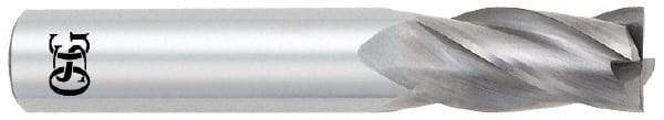 OSG - 9/16", 1-1/8" LOC, 9/16" Shank Diam, 3-1/2" OAL, 4 Flute, Solid Carbide Square End Mill - Single End, Uncoated, Spiral Flute, 30° Helix, Centercutting, Right Hand Cut, Right Hand Flute, Series 454 - Americas Industrial Supply