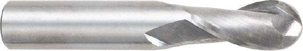 OSG - 5/8" Diam, 1-1/4" LOC, 2 Flute Solid Carbide Ball End Mill - Uncoated, Single End, 3-1/2" OAL, 5/8" Shank Diam, Spiral Flute - Americas Industrial Supply