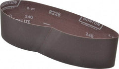 Norton - 3" Wide x 24" OAL, 240 Grit, Aluminum Oxide Abrasive Belt - Aluminum Oxide, Very Fine, Coated, Series R228 - Americas Industrial Supply