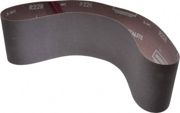 Norton - 4" Wide x 36" OAL, 240 Grit, Aluminum Oxide Abrasive Belt - Aluminum Oxide, Very Fine, Coated, Series R228 - Americas Industrial Supply