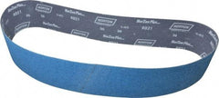 Norton - 4" Wide x 54" OAL, 36 Grit, Zirconia Alumina Abrasive Belt - Zirconia Alumina, Very Coarse, Coated, Y Weighted Cloth Backing, Series R821 - Americas Industrial Supply