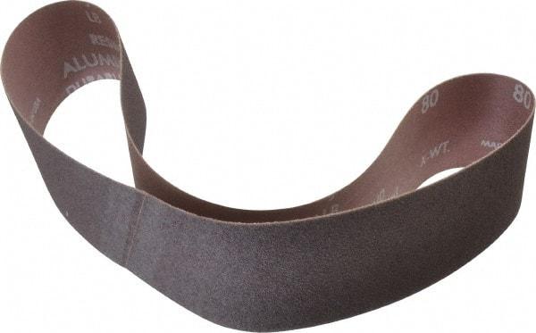 Norton - 2" Wide x 30" OAL, 80 Grit, Aluminum Oxide Abrasive Belt - Aluminum Oxide, Medium, Coated, Series R228 - Americas Industrial Supply