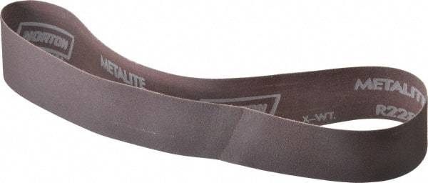 Norton - 2" Wide x 30" OAL, 120 Grit, Aluminum Oxide Abrasive Belt - Aluminum Oxide, Fine, Coated, Series R228 - Americas Industrial Supply