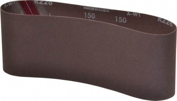 Norton - 4" Wide x 24" OAL, 150 Grit, Aluminum Oxide Abrasive Belt - Aluminum Oxide, Very Fine, Coated, Series R228 - Americas Industrial Supply
