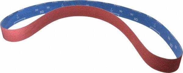 Norton - 2" Wide x 72" OAL, 50 Grit, Ceramic Abrasive Belt - Ceramic, Coarse, Coated, Y Weighted Cloth Backing, Series R981 - Americas Industrial Supply