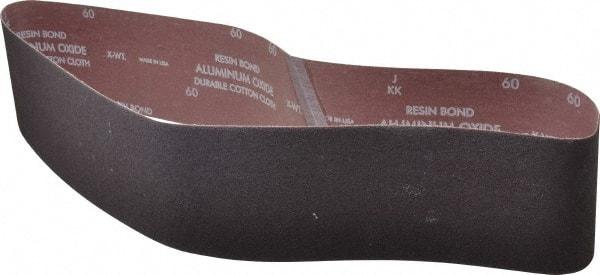 Norton - 4" Wide x 48" OAL, 60 Grit, Aluminum Oxide Abrasive Belt - Aluminum Oxide, Medium, Coated, Series R228 - Americas Industrial Supply