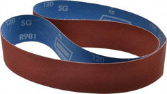 Norton - 2" Wide x 48" OAL, 120 Grit, Ceramic Abrasive Belt - Ceramic, Fine, Coated, Y Weighted Cloth Backing, Series R981 - Americas Industrial Supply