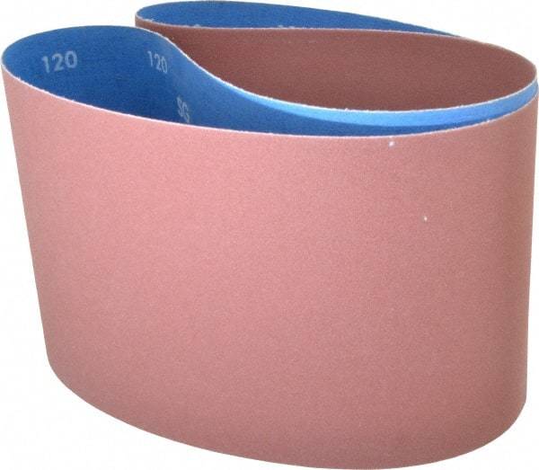 Norton - 6" Wide x 48" OAL, 120 Grit, Ceramic Abrasive Belt - Ceramic, Fine, Coated, Y Weighted Cloth Backing, Series R984 - Americas Industrial Supply