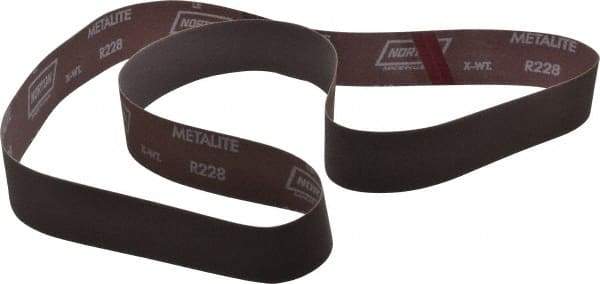 Norton - 2" Wide x 72" OAL, 240 Grit, Aluminum Oxide Abrasive Belt - Aluminum Oxide, Very Fine, Coated, Series R228 - Americas Industrial Supply