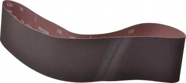 Norton - 4" Wide x 48" OAL, 100 Grit, Aluminum Oxide Abrasive Belt - Aluminum Oxide, Fine, Coated, Series R228 - Americas Industrial Supply