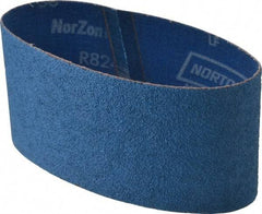 Norton - 3-1/2" Wide x 15-1/2" OAL, 50 Grit, Zirconia Alumina Abrasive Belt - Zirconia Alumina, Coarse, Coated, Y Weighted Cloth Backing, Series R824 - Americas Industrial Supply