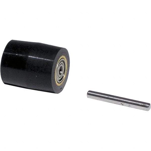 Dynabrade - 3/4" Diam x 7/8" Wide Contact Wheel Assembly - 3/8" Arbor Hole, Crowned, 70 Duro Rubber Face - Americas Industrial Supply