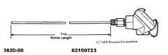 Thermo Electric - -148 to 900°F, 100 OMS Industrial RTD, Thermocouple Probe - 1/2 Inch Hex Mount, 12 Inch Probe Sheath Length, 10 Sec Response Time - Americas Industrial Supply