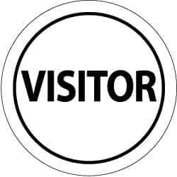 NMC - Visitor, Hard Hat Label - Black on White, 2" Thick, For Visitor - Americas Industrial Supply
