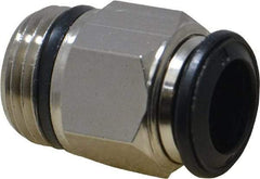 Alpha Technologies - 10mm Outside Diam, 3/8 Universal, Nickel Plated Brass Push-to-Connect Tube Male Connector - 250 Max psi, Tube to Universal Thread Connection, Buna O-Ring - Americas Industrial Supply