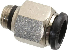 Alpha Technologies - 12mm Outside Diam, 1/4 Universal, Nickel Plated Brass Push-to-Connect Tube Male Connector - 250 Max psi, Tube to Universal Thread Connection, Buna O-Ring - Americas Industrial Supply