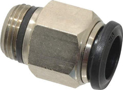 Alpha Technologies - 12mm Outside Diam, 3/8 Universal, Nickel Plated Brass Push-to-Connect Tube Male Connector - 250 Max psi, Tube to Universal Thread Connection, Buna O-Ring - Americas Industrial Supply