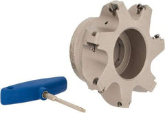 Iscar - 7 Inserts, 5" Cut Diam, 1-1/2" Arbor Diam, 0.512" Max Depth of Cut, Indexable Square-Shoulder Face Mill - 0/90° Lead Angle, 2-1/2" High, HM390 TDKT 1505 Insert Compatibility, Through Coolant, Series HeliIQMill - Americas Industrial Supply