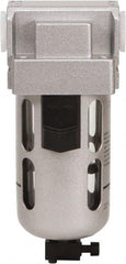 PRO-SOURCE - 1/4" Port Coalescing Filter - Polycarbonate with Metal Guard Bowl, Semi Automatic Drain, 145 Max psi, 0.1 Micron Rating, 2.16" Wide x 5.51" High - Americas Industrial Supply