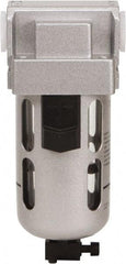 PRO-SOURCE - 1/8" Port Coalescing Filter - Polycarbonate with Metal Guard Bowl, Semi Automatic Drain, 145 Max psi, 0.1 Micron Rating, 1.57" Wide x 4.45" High - Americas Industrial Supply