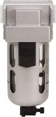 PRO-SOURCE - 3/8" Port Coalescing Filter - Polycarbonate with Metal Guard Bowl, Semi Automatic Drain, 145 Max psi, 0.01 Micron Rating, 2.16" Wide x 5.51" High - Americas Industrial Supply