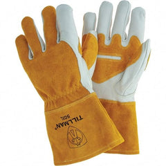 TILLMAN - Welder's & Heat Protective Gloves - 4"CUFF WHT/GLD XL 1/PR COWHIDE MIG GLOVES - Americas Industrial Supply