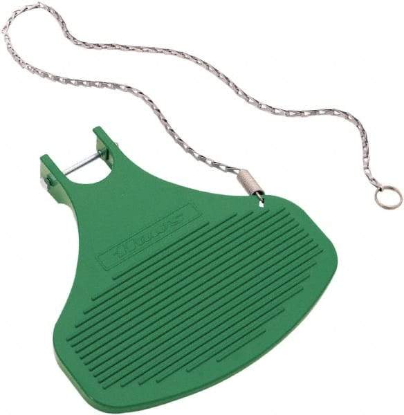 Haws - 10-1/4" Long x 10" Wide x 1-1/2" High, Aluminum Plumbed Wash Station Foot Control Assembly with Chain - Green Matting, Compatible with Combination Drench Shower & Eye/Face Wash Stations - Americas Industrial Supply