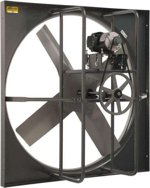 Americraft - 48" Blade, Belt Drive, 2 hp, 24,274 CFM, Explosion Proof Exhaust Fan - 54-1/2" Opening Height x 54-1/2" Opening Width, 6.8/3.4 Amp, 230/460 Volt, 1 Speed, Three Phase - Americas Industrial Supply
