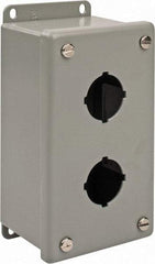 nVent Hoffman - 2 Hole, 1.2 Inch Hole Diameter, Steel Pushbutton Switch Enclosure - 6-3/4 Inch High x 3.47 Inch Wide x 2-3/4 Inch Deep, 12, 13 NEMA Rated - Americas Industrial Supply