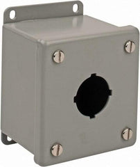 nVent Hoffman - 1 Hole, 1.2 Inch Hole Diameter, Steel Pushbutton Switch Enclosure - 4-1/2 Inch High x 3.47 Inch Wide x 2-3/4 Inch Deep, 12, 13 NEMA Rated - Americas Industrial Supply