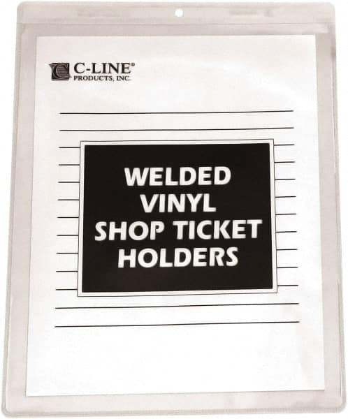 C-LINE - 50 Piece Clear Shop Ticket Holder - 8" High x 5" Wide - Americas Industrial Supply