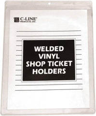 C-LINE - 50 Piece Clear Shop Ticket Holder - 8" High x 5" Wide - Americas Industrial Supply