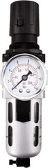 PRO-SOURCE - 3/4" NPT Port Heavy Duty 1 Piece Filter/Regulator FRL Unit - Polycarbonate Bowl, 149 SCFM, 145 Max psi, 14.6" High, Manual Drain - Americas Industrial Supply
