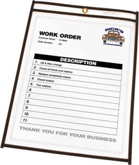 C-LINE - 25 Piece Clear Stitched Shop Ticket Holder - 11" High x 8-1/2" Wide - Americas Industrial Supply